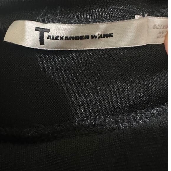 T by Alexander Wang LS Cowl Neck Hooded Ruched Bodycon Sheath Mini Dress XS - Picture 2 of 6